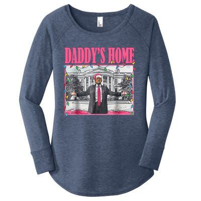 Trump Pin.K 2024 Take America Back DaddyS Home Christmas Women's Perfect Tri Tunic Long Sleeve Shirt