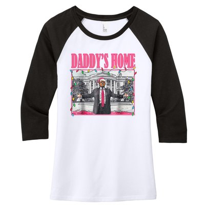 Trump Pin.K 2024 Take America Back DaddyS Home Christmas Women's Tri-Blend 3/4-Sleeve Raglan Shirt