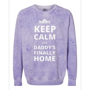 Trump President 2024 Keep Calm Cuz DaddyS Finally Home Colorblast Crewneck Sweatshirt