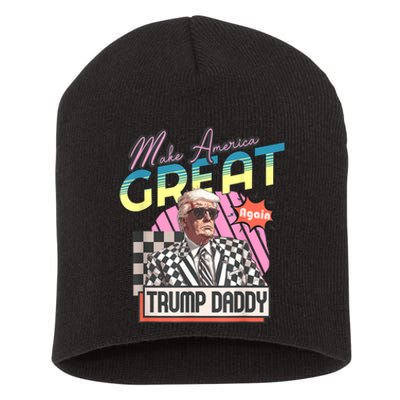 Trump Pink 2024 Funny Trump Take America Back Daddys Home Gift Short Acrylic Beanie