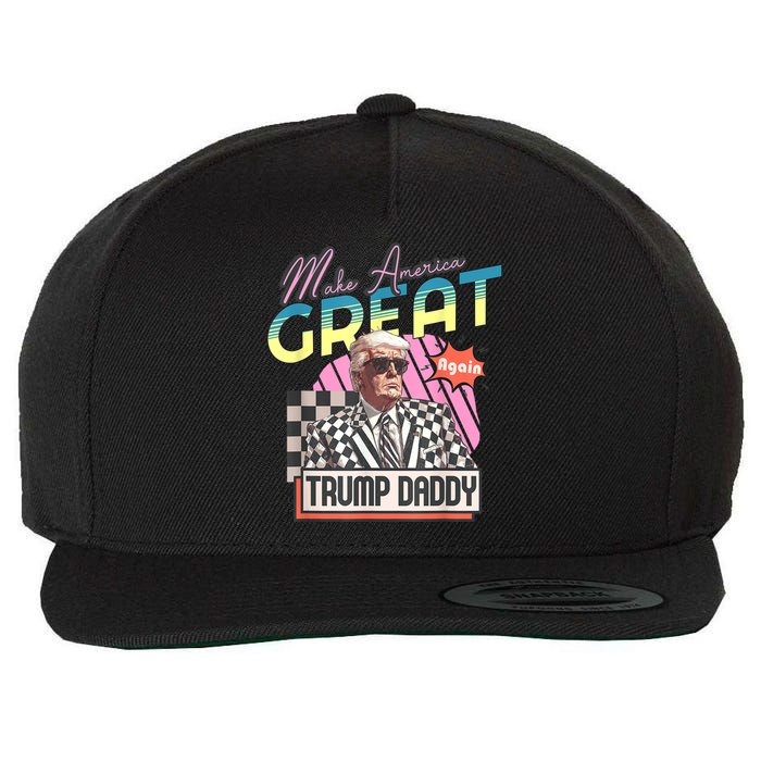 Trump Pink 2024 Funny Trump Take America Back Daddys Home Gift Wool Snapback Cap