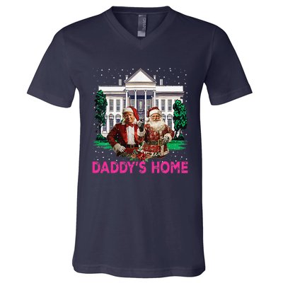 Trump Pin.K 2024 Take America Back DaddyS Home Christmas V-Neck T-Shirt