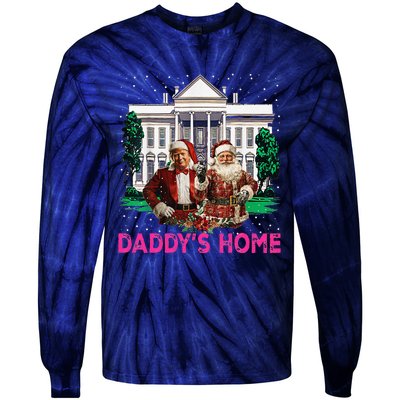 Trump Pin.K 2024 Take America Back DaddyS Home Christmas Tie-Dye Long Sleeve Shirt