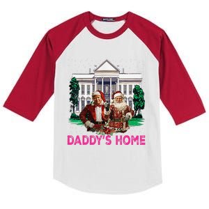 Trump Pin.K 2024 Take America Back DaddyS Home Christmas Kids Colorblock Raglan Jersey