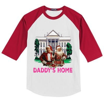 Trump Pin.K 2024 Take America Back DaddyS Home Christmas Kids Colorblock Raglan Jersey