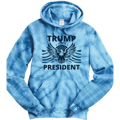 Trump President 2024 Eagle Strong Leadership Tie Dye Hoodie