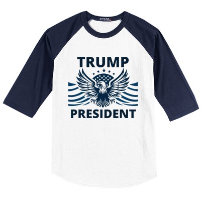 Trump President 2024 Eagle Strong Leadership Baseball Sleeve Shirt