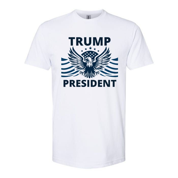 Trump President 2024 Eagle Strong Leadership Softstyle CVC T-Shirt