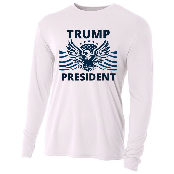 Trump President 2024 Eagle Strong Leadership Cooling Performance Long Sleeve Crew