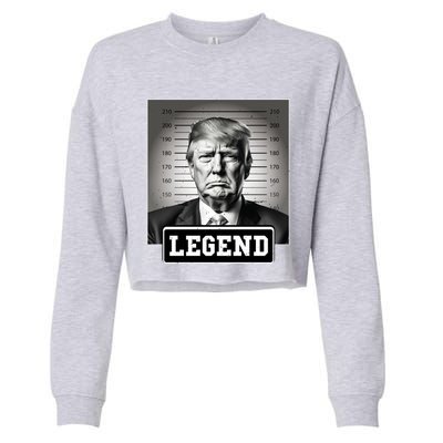 Trump President 2024 Mugshot President Legend Gift Cropped Pullover Crew