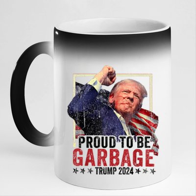 Trump President 2024 Election Proud To Be Garbage 11oz Black Color Changing Mug