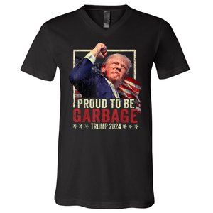 Trump President 2024 Election Proud To Be Garbage V-Neck T-Shirt