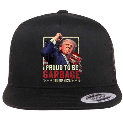 Trump President 2024 Election Proud To Be Garbage Flat Bill Trucker Hat