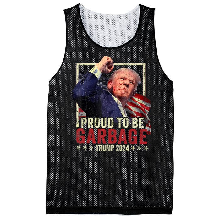 Trump President 2024 Election Proud To Be Garbage Mesh Reversible Basketball Jersey Tank