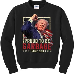 Trump President 2024 Election Proud To Be Garbage Kids Sweatshirt