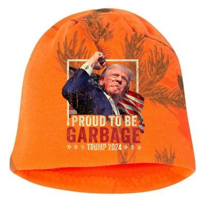 Trump President 2024 Election Proud To Be Garbage Kati - Camo Knit Beanie