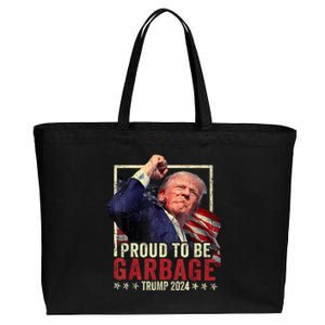 Trump President 2024 Election Proud To Be Garbage Cotton Canvas Jumbo Tote