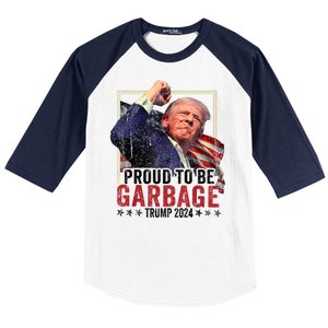 Trump President 2024 Election Proud To Be Garbage Baseball Sleeve Shirt