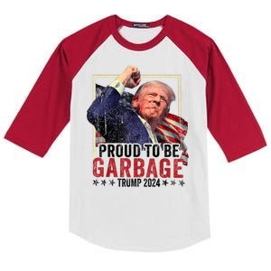 Trump President 2024 Election Proud To Be Garbage Kids Colorblock Raglan Jersey