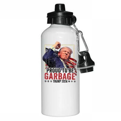 Trump President 2024 Election Proud To Be Garbage Aluminum Water Bottle 