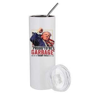 Trump President 2024 Election Proud To Be Garbage Stainless Steel Tumbler