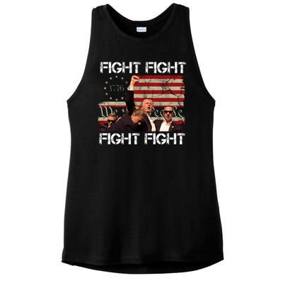 Trump Pennsylvania 2024 Fight We The People Ladies PosiCharge Tri-Blend Wicking Tank