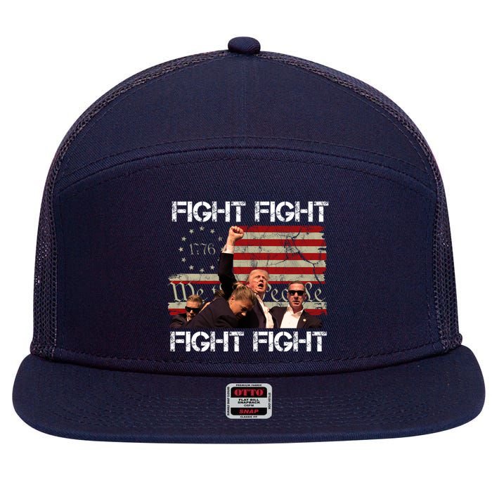 Trump Pennsylvania 2024 Fight We The People 7 Panel Mesh Trucker Snapback Hat