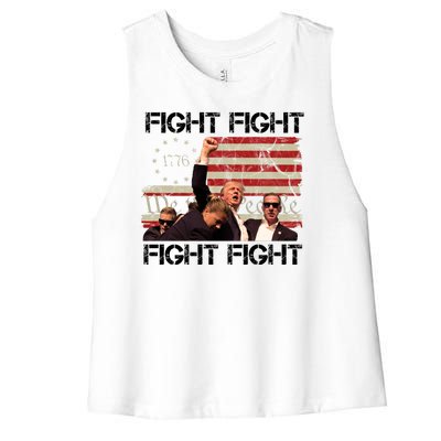 Trump Pennsylvania 2024 Fight We The People Women's Racerback Cropped Tank