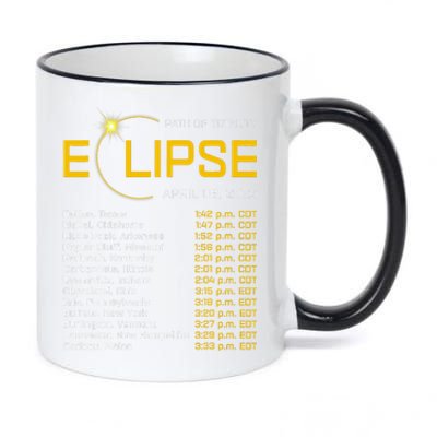 Totality Path 2024 Eclipse Map Total Eclipse Astronomy 11oz Black Color Changing Mug