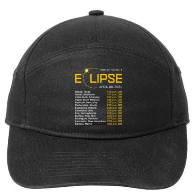 Totality Path 2024 Eclipse Map Total Eclipse Astronomy 7-Panel Snapback Hat