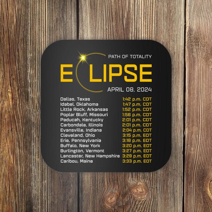 Totality Path 2024 Eclipse Map Total Eclipse Astronomy Coaster