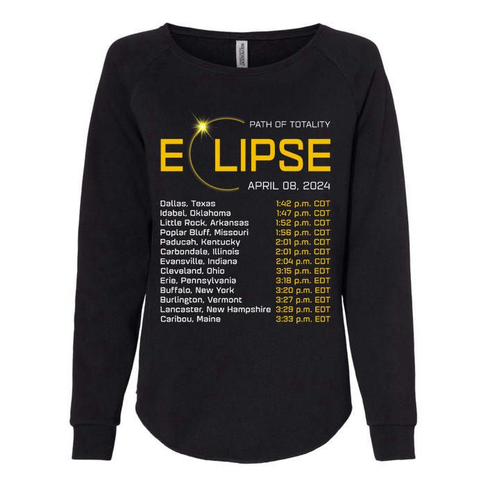 Totality Path 2024 Eclipse Map Total Eclipse Astronomy Womens California Wash Sweatshirt