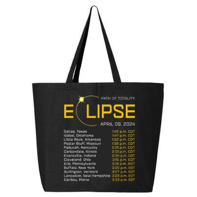 Totality Path 2024 Eclipse Map Total Eclipse Astronomy 25L Jumbo Tote