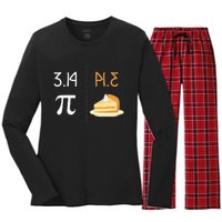 Thanksgiving Pie 314 Apple Pumpkin Pi Math Twist Women's Long Sleeve Flannel Pajama Set 