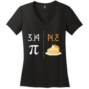 Thanksgiving Pie 314 Apple Pumpkin Pi Math Twist Women's V-Neck T-Shirt