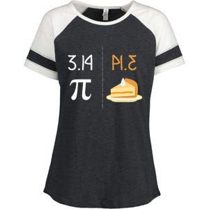 Thanksgiving Pie 314 Apple Pumpkin Pi Math Twist Enza Ladies Jersey Colorblock Tee