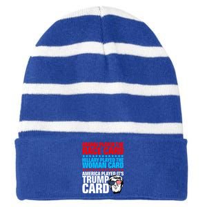 Trump President 45 Usa Maga 2020 Patriot Obama Hillary Gift Cool Gift Striped Beanie with Solid Band