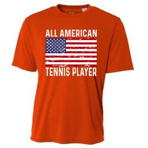 Tennis Player 4th Fourth Of July All American Flag Usa Gift Cooling Performance Crew T-Shirt