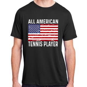 Tennis Player 4th Fourth Of July All American Flag Usa Gift Adult ChromaSoft Performance T-Shirt