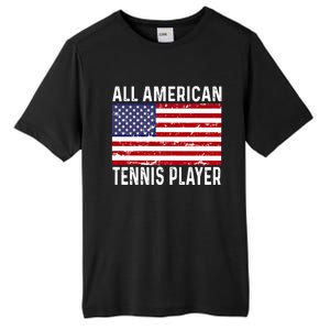 Tennis Player 4th Fourth Of July All American Flag Usa Gift Tall Fusion ChromaSoft Performance T-Shirt