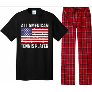 Tennis Player 4th Fourth Of July All American Flag Usa Gift Pajama Set