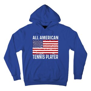 Tennis Player 4th Fourth Of July All American Flag Usa Gift Hoodie