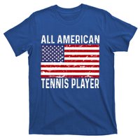 Tennis Player 4th Fourth Of July All American Flag Usa Gift T-Shirt