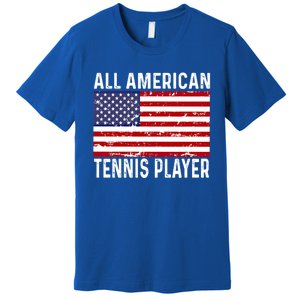 Tennis Player 4th Fourth Of July All American Flag Usa Gift Premium T-Shirt