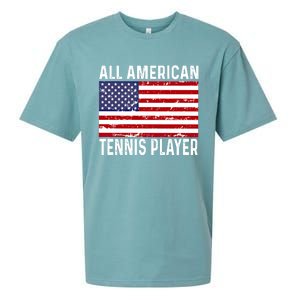 Tennis Player 4th Fourth Of July All American Flag Usa Gift Sueded Cloud Jersey T-Shirt