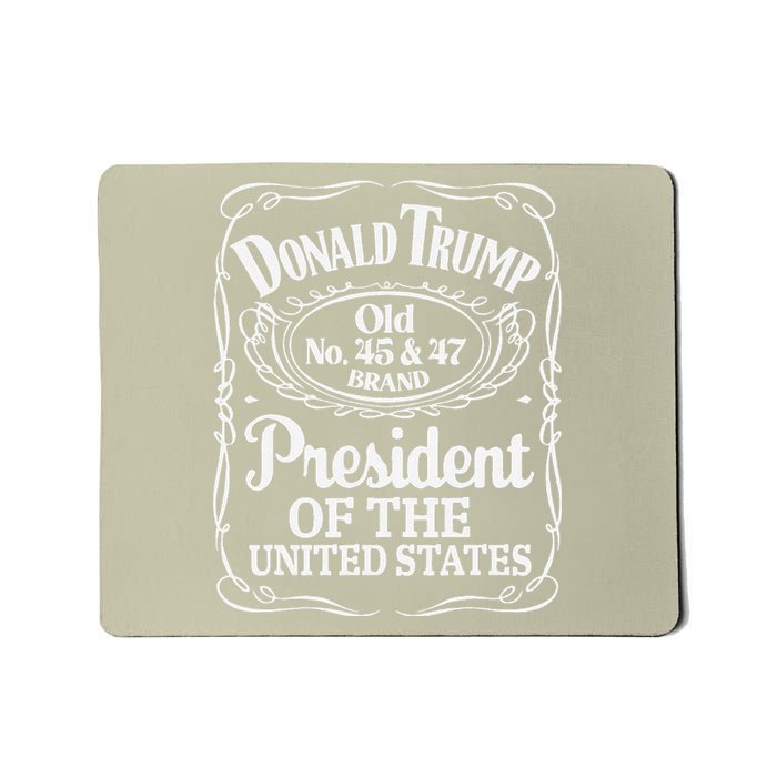 Trump President 47 Vintage Whiskey Label 2024 Victory Funny Mousepad