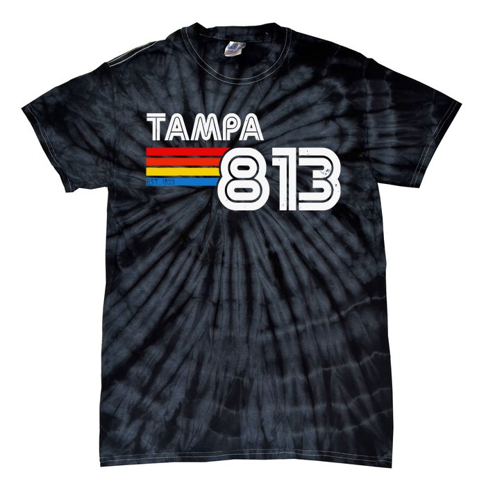 Tampa Proud 813 State Of Florida Est 1823 Vintage Tie-Dye T-Shirt