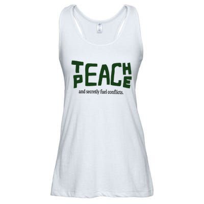 Teach Peace And Secretly Fuel Conflicts Ladies Essential Flowy Tank