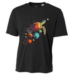 Turtler Planets Art Animal Colorful Graphic Turtle Cooling Performance Crew T-Shirt