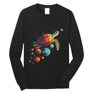 Turtler Planets Art Animal Colorful Graphic Turtle Long Sleeve Shirt